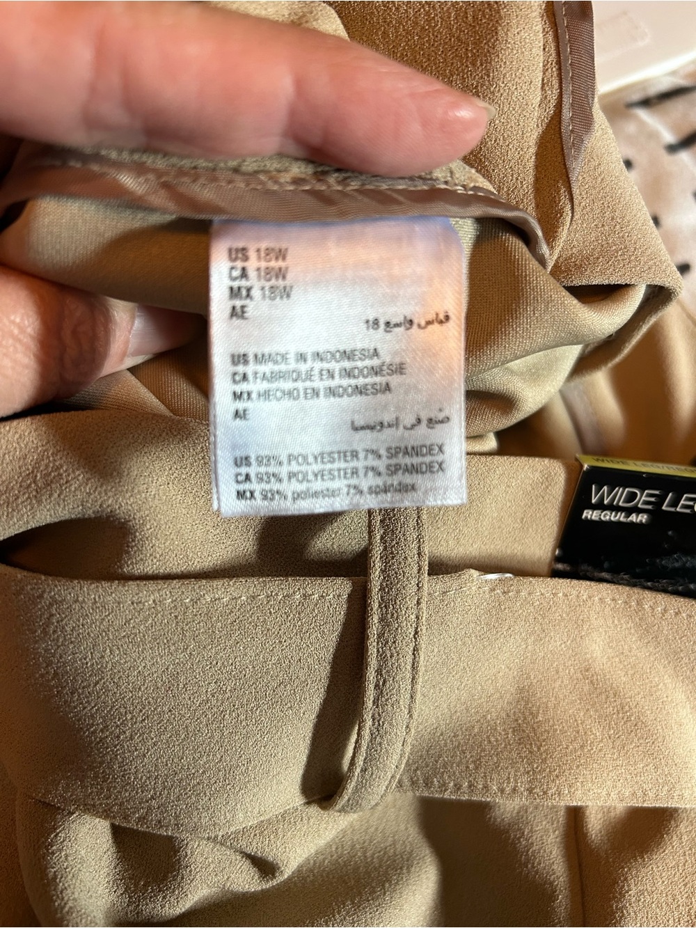 INC International Concepts Wide Leg Belted Pants in Camel - Picture 4 of 6